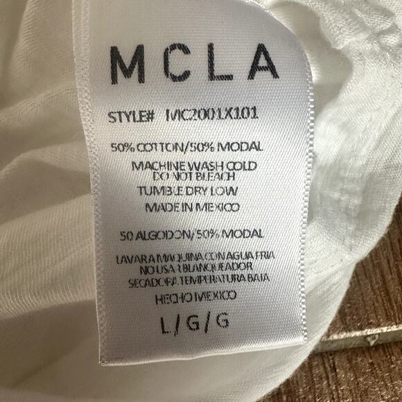 MCLA Love Your Earth Modal Cotton Tee, Green on White, Size Large - Picture 5 of 6